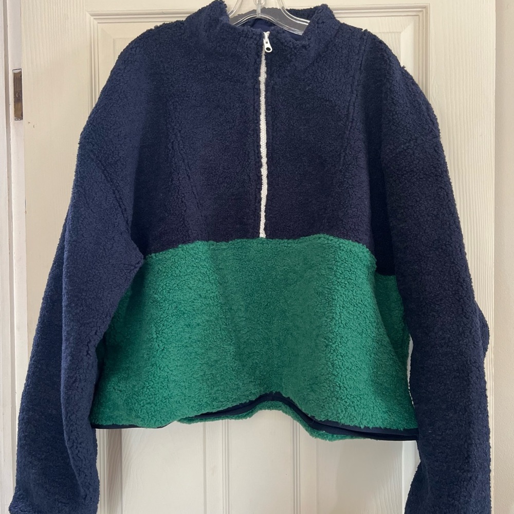 Bandier x Sincerely Jules Holly Half Zip Sherpa Sweatshirt 2x